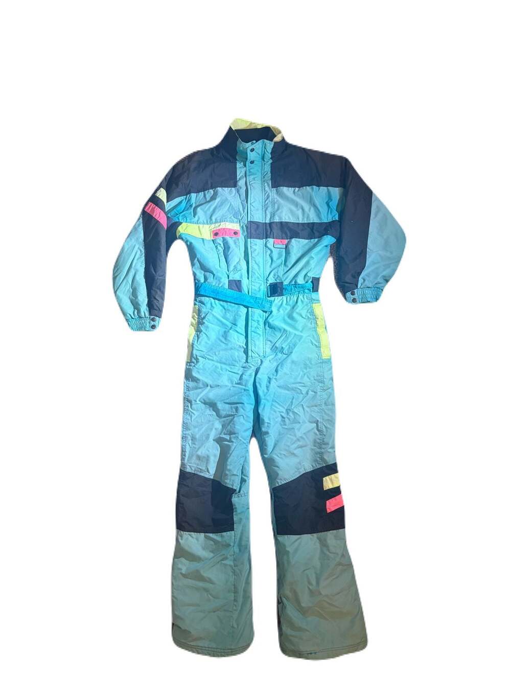 Inside Edge Vintage 80s Neon One-Piece Ski Suit Size M